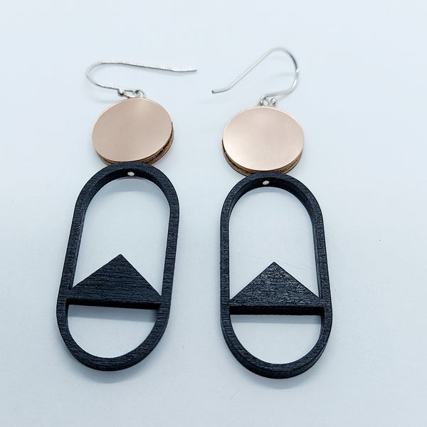 Delta Drop Earring - Black Metallic