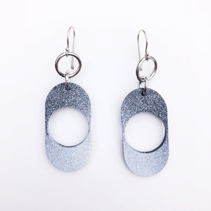 Helix Drop Earring - White speckled black