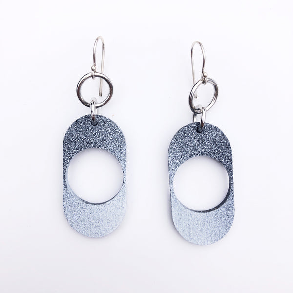 Helix Drop Earring - White speckled black