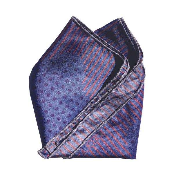 Blue Circle Stripe Foulard